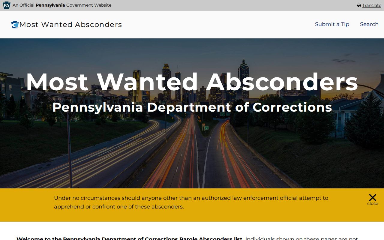 Tioga County court case comparison with Pennsylvania parole absconder records