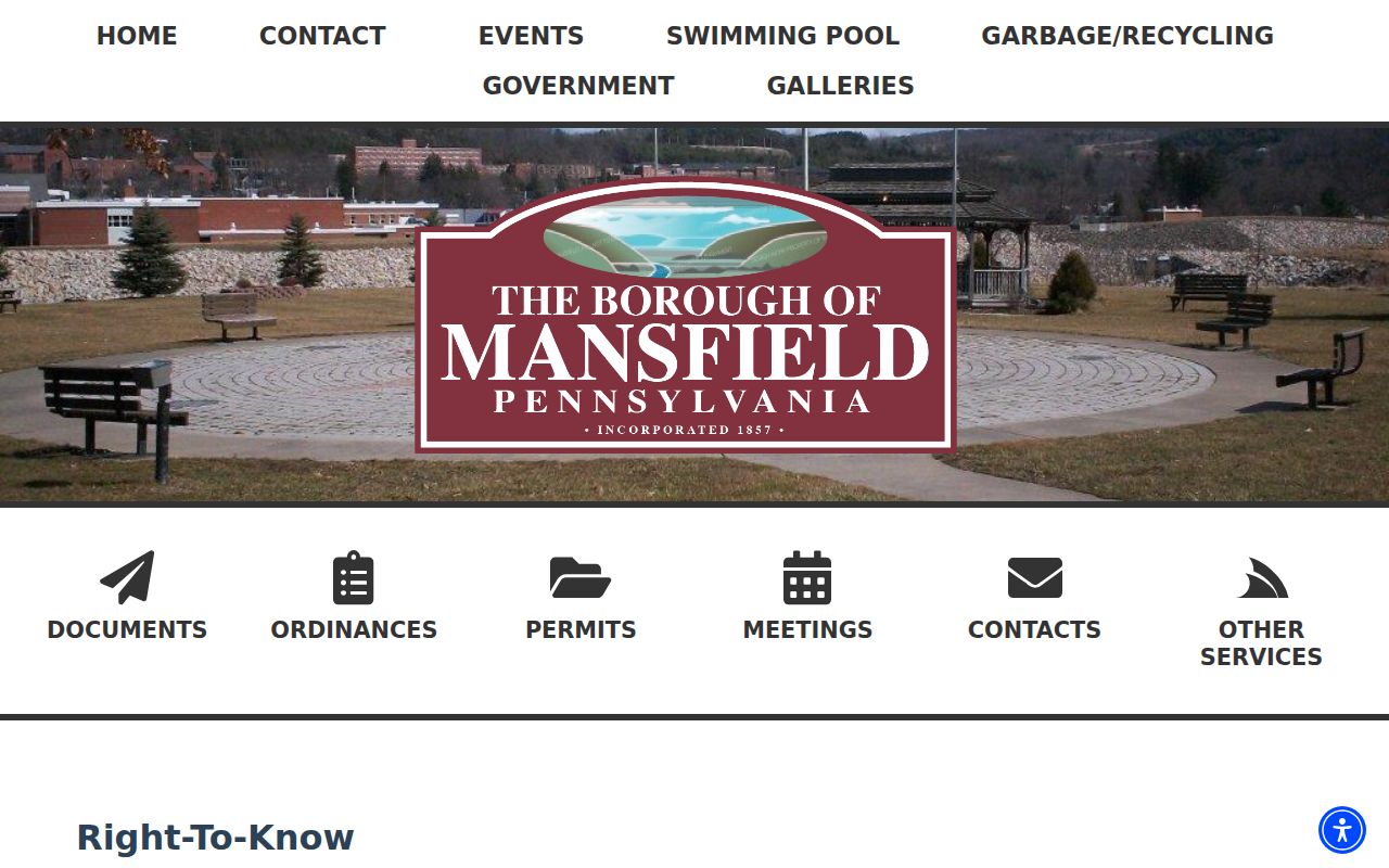 Mansfield Borough Right-to-Know request page and fee information